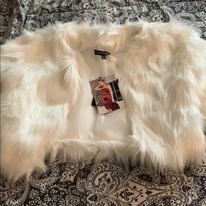Brand new Naked Wardrobe crop fur coat
